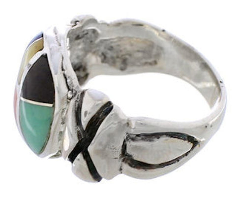 Sterling Silver Multicolor Southwestern Ring Size 6-1/2 TX40033